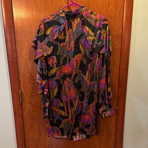 Farm Rio Wild Horses Backless Mini Dress